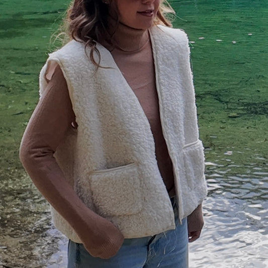 Gilet Pelliccia Bianco