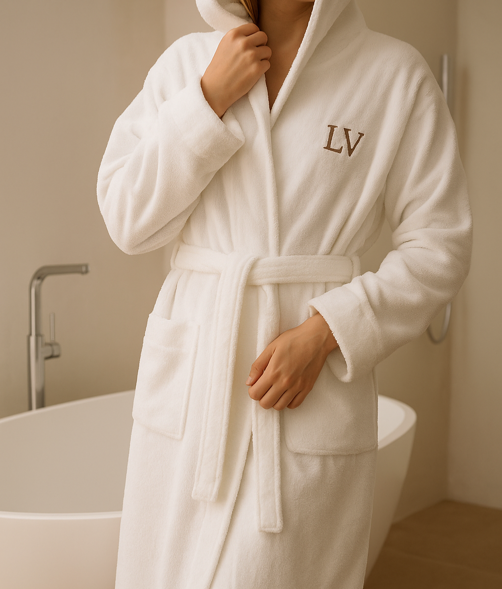 Accappatoio in 100% Cotone Personalizzato con Ricamo